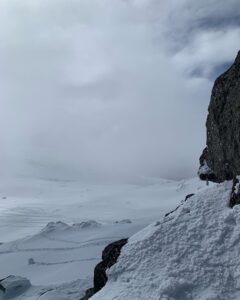 Vitosha Mountain Cherni Vrah peak covered in snow